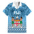 Fiji Rugby Family Matching Puletasi Dress and Hawaiian Shirt Fijian Go 2023 World Cup LT01 Dad's Shirt - Short Sleeve Blue - Polynesian Pride