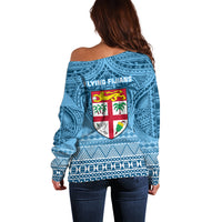 Fiji Rugby Off Shoulder Sweater Fijian Go 2023 World Cup LT01 - Polynesian Pride