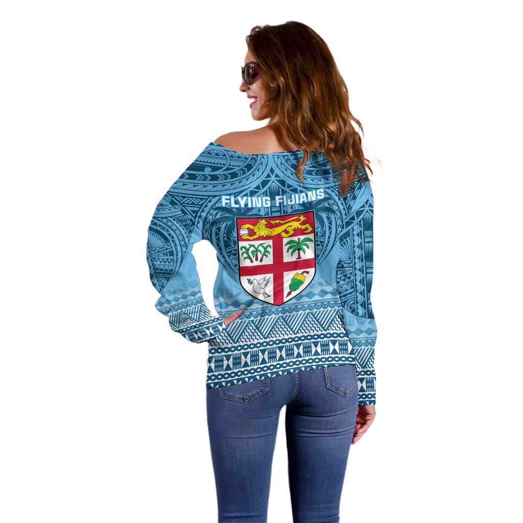 Fiji Rugby Off Shoulder Sweater Fijian Go 2023 World Cup LT01 - Polynesian Pride