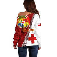 Tonga Rugby Off Shoulder Sweater Tongan Go 2023 World Cup LT01 - Polynesian Pride