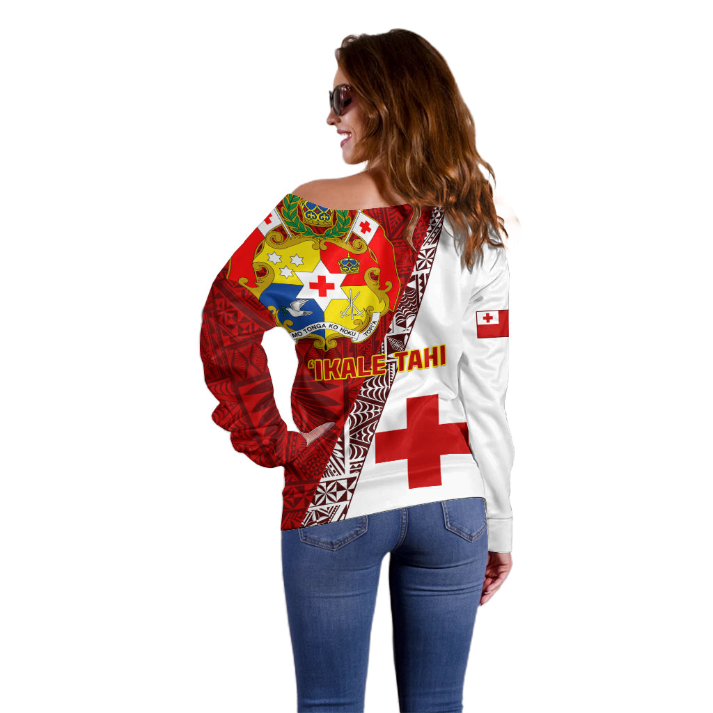 Tonga Rugby Off Shoulder Sweater Tongan Go 2023 World Cup LT01 - Polynesian Pride