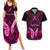 personalised-pink-out-couples-matching-summer-maxi-dress-and-hawaiian-shirt-breast-cancer-awareness-polynesian-pattern-black-version