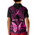 Personalised Pink Out Kid Polo Shirt Breast Cancer Awareness Polynesian Pattern Black Version LT01 - Polynesian Pride