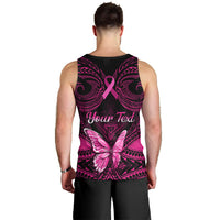 Personalised Pink Out Men Tank Top Breast Cancer Awareness Polynesian Pattern Black Version LT01 - Polynesian Pride