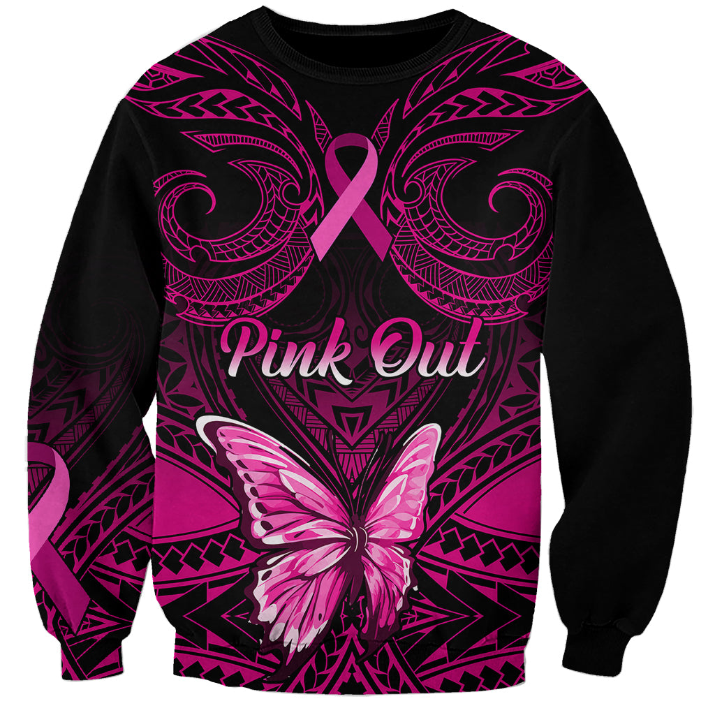 personalised-pink-out-sweatshirt-breast-cancer-awareness-polynesian-pattern-black-version