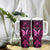 Personalised Pink Out Tumbler With Handle Breast Cancer Awareness Polynesian Pattern Black Version