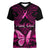 personalised-pink-out-women-v-neck-t-shirt-breast-cancer-awareness-polynesian-pattern-black-version