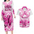 personalised-pink-out-couples-matching-long-sleeve-bodycon-dress-and-hawaiian-shirt-breast-cancer-awareness-polynesian-pattern-white-version