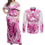 personalised-pink-out-couples-matching-off-shoulder-maxi-dress-and-long-sleeve-button-shirts-breast-cancer-awareness-polynesian-pattern-white-version