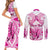 personalised-pink-out-couples-matching-short-sleeve-bodycon-dress-and-long-sleeve-button-shirts-breast-cancer-awareness-polynesian-pattern-white-version