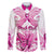 personalised-pink-out-family-matching-long-sleeve-bodycon-dress-and-hawaiian-shirt-breast-cancer-awareness-polynesian-pattern-white-version