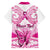 personalised-pink-out-family-matching-off-shoulder-long-sleeve-dress-and-hawaiian-shirt-breast-cancer-awareness-polynesian-pattern-white-version