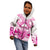 Personalised Pink Out Kid Hoodie Breast Cancer Awareness Polynesian Pattern White Version LT01 - Polynesian Pride