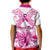 Personalised Pink Out Kid Polo Shirt Breast Cancer Awareness Polynesian Pattern White Version LT01 - Polynesian Pride