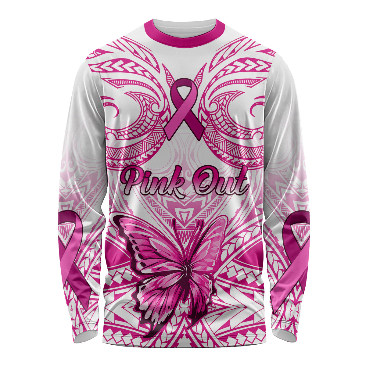 personalised-pink-out-long-sleeve-shirt-breast-cancer-awareness-polynesian-pattern-white-version