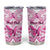 Personalised Pink Out Tumbler Cup Breast Cancer Awareness Polynesian Pattern White Version