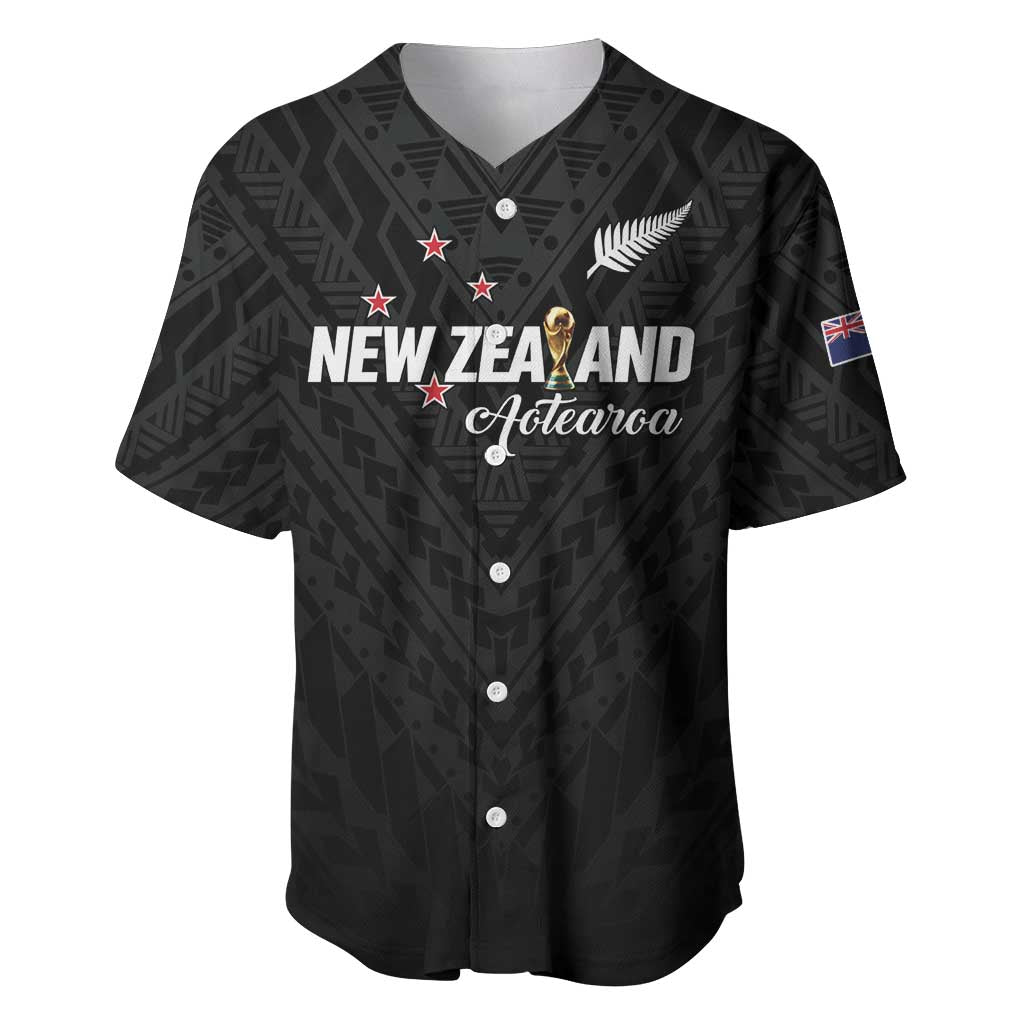 Custom Football New Zealand Baseball Jersey Aotearoa United Black Version LT01 Black - Polynesian Pride