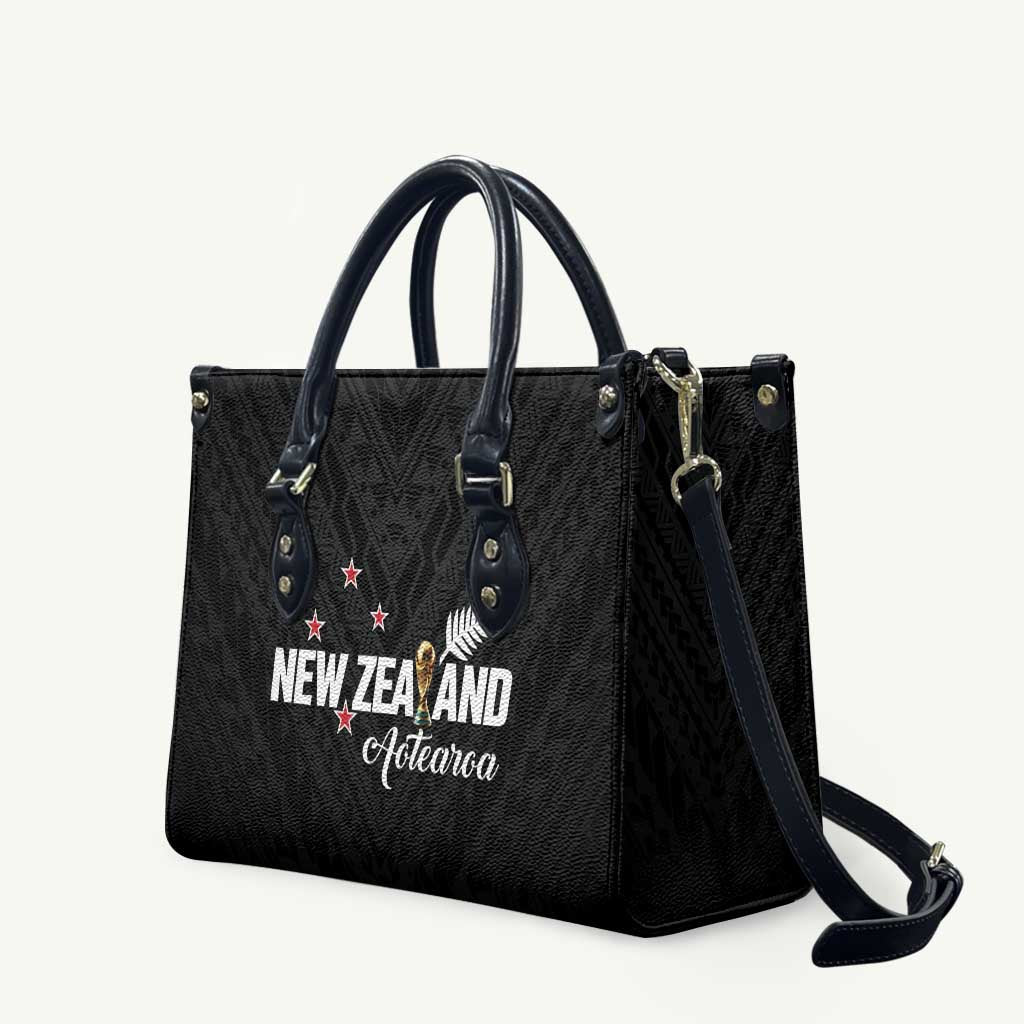 Football New Zealand Leather Bag Aotearoa United Black Version LT01 Black - Polynesian Pride