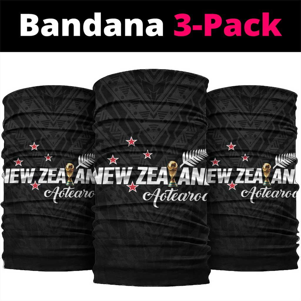 Football New Zealand Neck Gaiter Aotearoa United Black Version LT01 package One Size: 25*50cm Black - Polynesian Pride