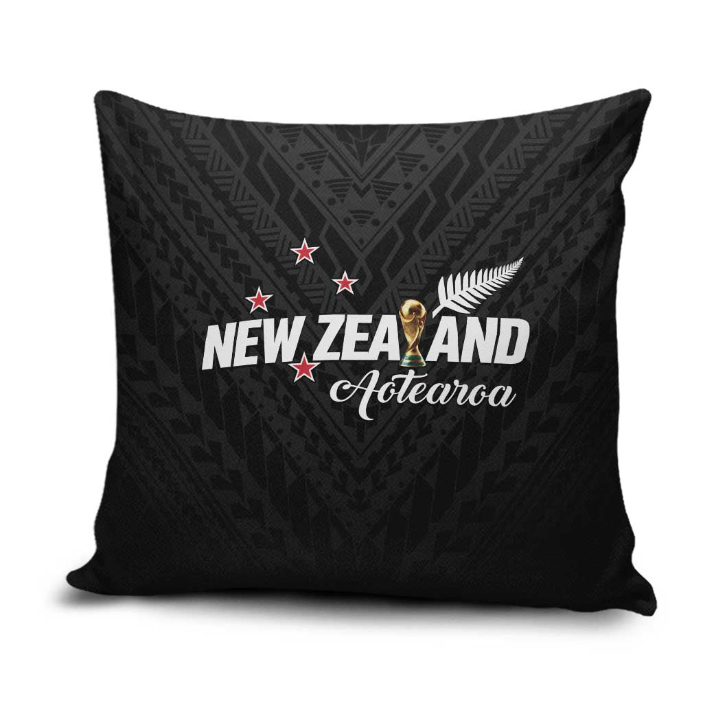 Football New Zealand Pillow Cover Aotearoa United Black Version LT01 Black - Polynesian Pride