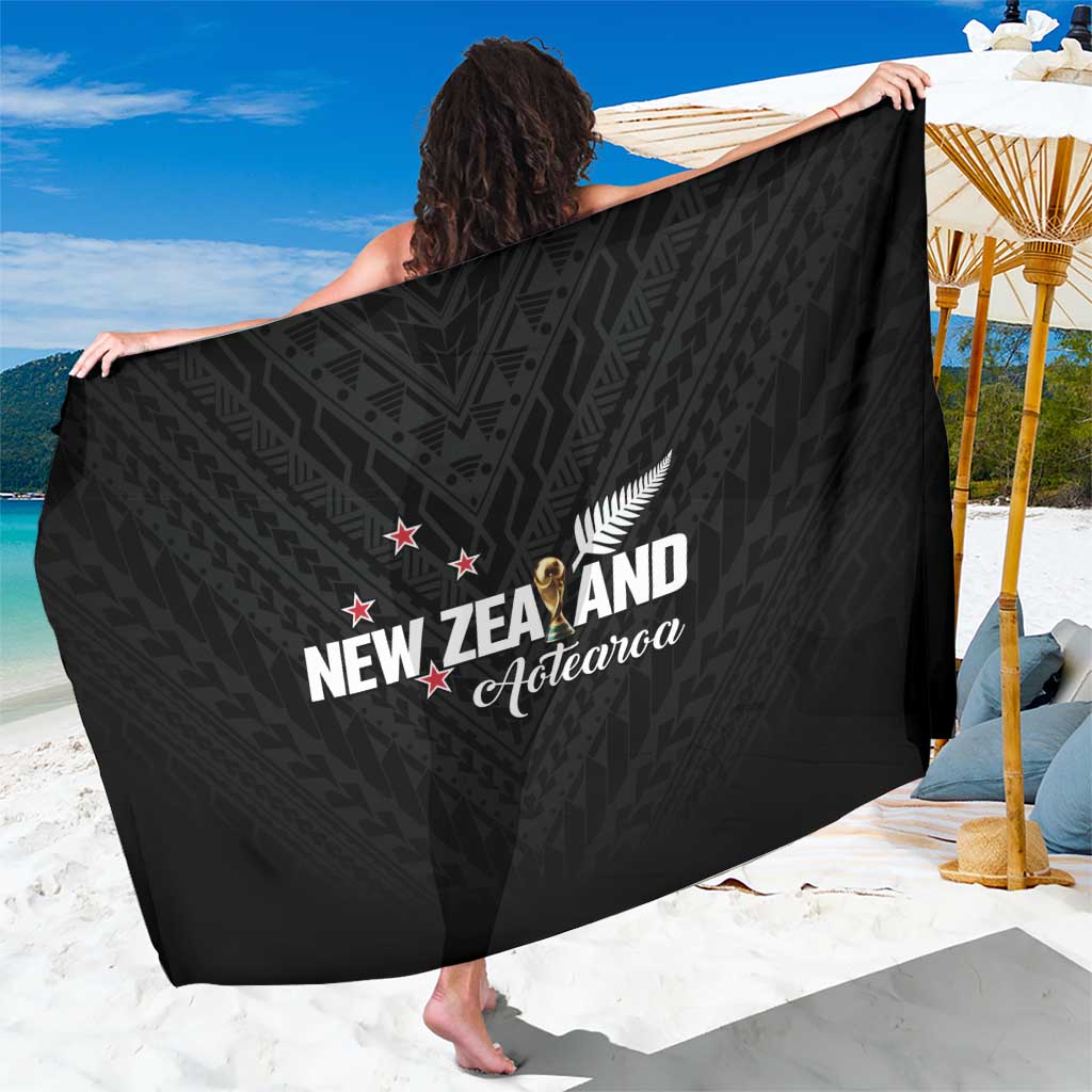 Football New Zealand Sarong Aotearoa United Black Version LT01 One Size 44 x 66 inches Black - Polynesian Pride