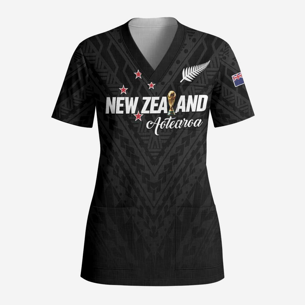 Custom Football New Zealand Scrub Top Aotearoa United Black Version LT01 Adult Black - Polynesian Pride