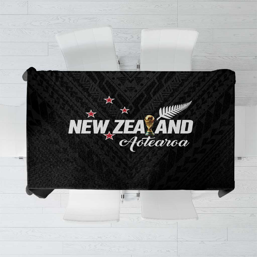 Football New Zealand Tablecloth Aotearoa United Black Version LT01 Black - Polynesian Pride