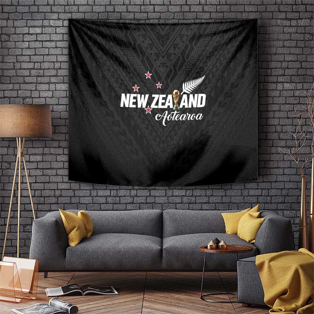Football New Zealand Tapestry Aotearoa United Black Version LT01 Black - Polynesian Pride
