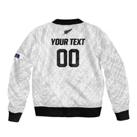 Custom Football New Zealand Bomber Jacket Aotearoa United White Version LT01 - Polynesian Pride
