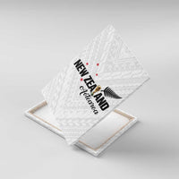 Football New Zealand Canvas Wall Art Aotearoa United White Version LT01 With Frame White - Polynesian Pride