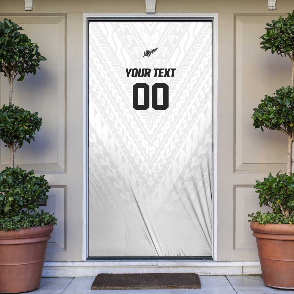 Custom Football New Zealand Door Cover Aotearoa United White Version LT01 White - Polynesian Pride