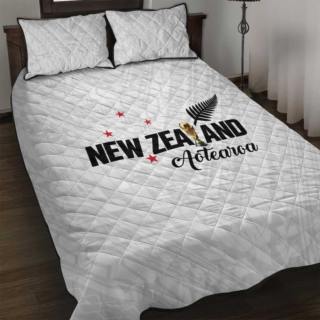 Football New Zealand Quilt Bed Set Aotearoa United White Version LT01 White - Polynesian Pride