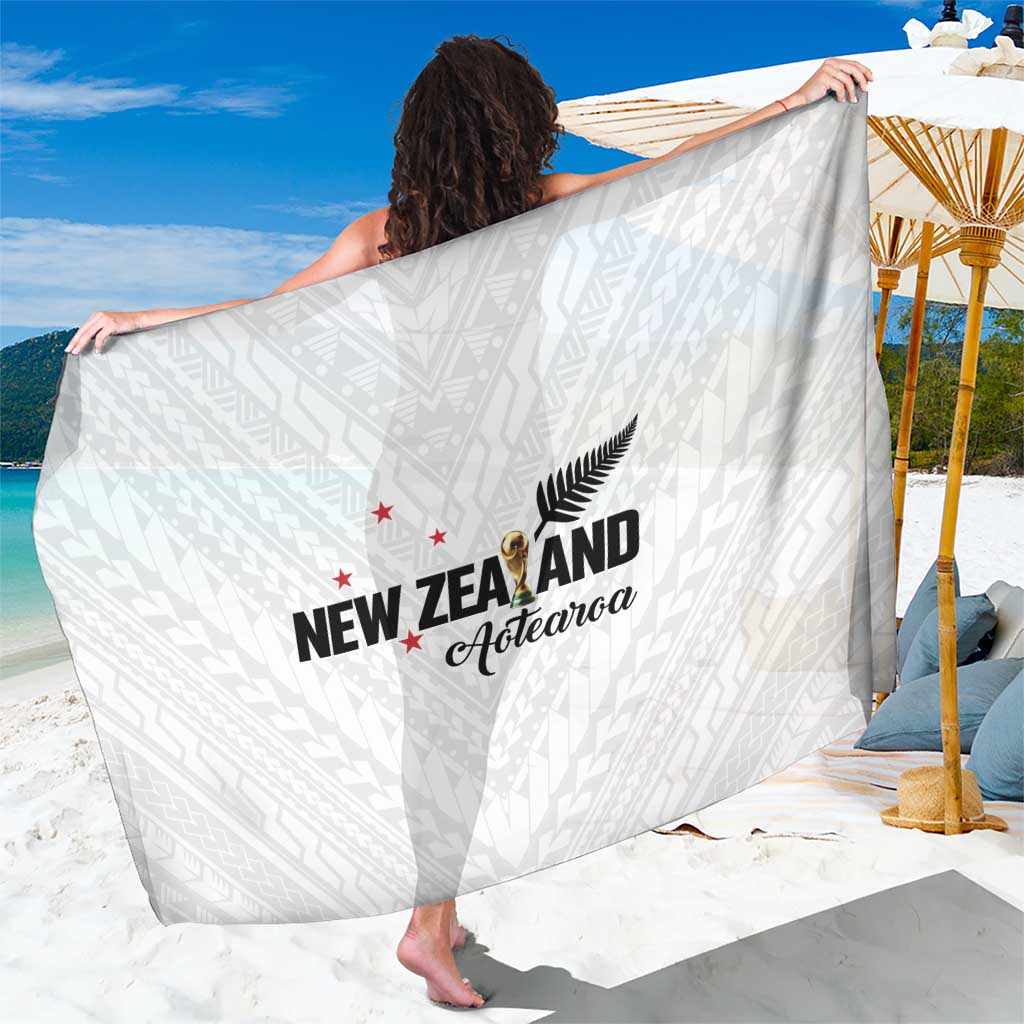 Football New Zealand Sarong Aotearoa United White Version LT01 One Size 44 x 66 inches White - Polynesian Pride