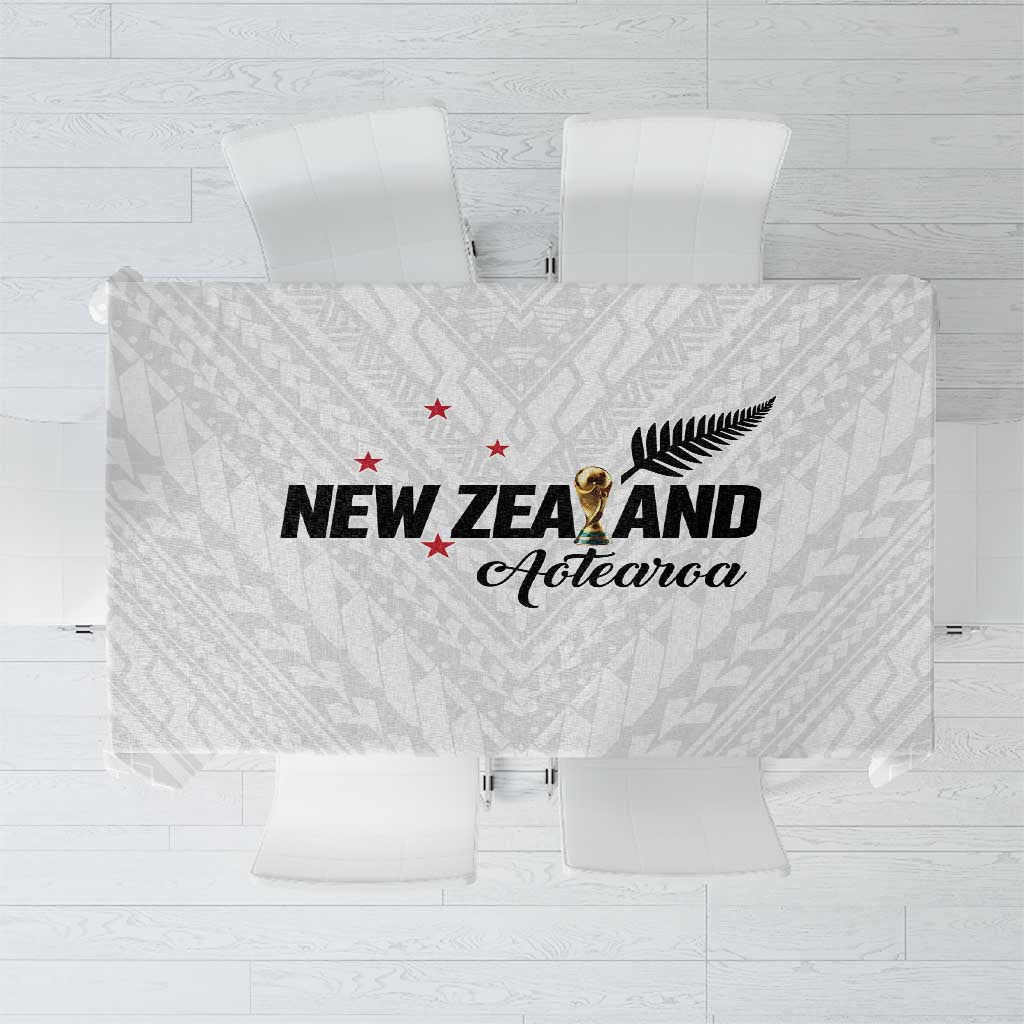 Football New Zealand Tablecloth Aotearoa United White Version LT01 White - Polynesian Pride