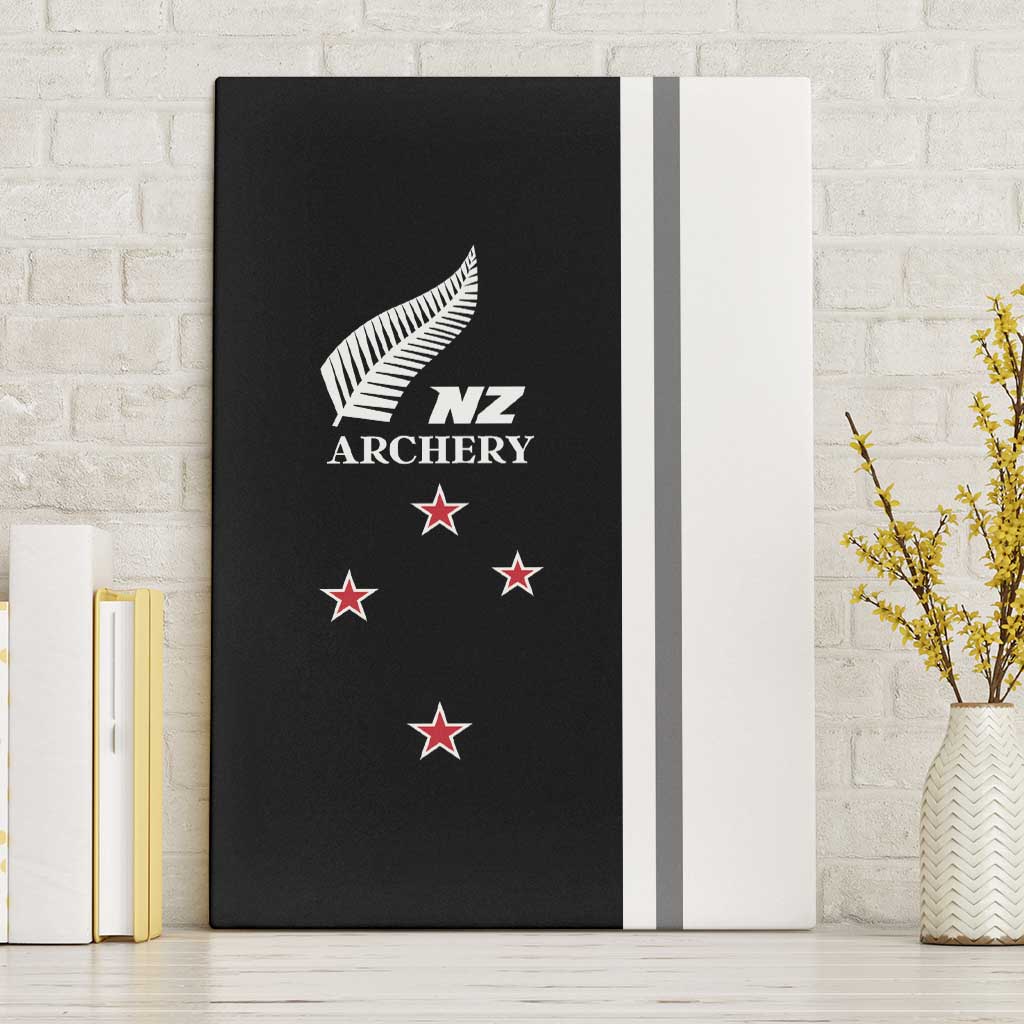 New Zealand 2025 Archery Basic Canvas Wall Art Archery NZ LT01 Without Frame Black - Polynesian Pride