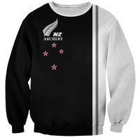 Personalised New Zealand 2025 Archery Basic Sweatshirt Archery NZ LT01 Unisex Black - Polynesian Pride