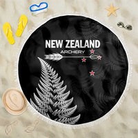 New Zealand 2025 Archery Beach Blanket Aotearoa Silver Arrows Black LT01 One Size 150cm Black - Polynesian Pride