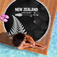 New Zealand 2025 Archery Beach Blanket Aotearoa Silver Arrows Black LT01 - Polynesian Pride