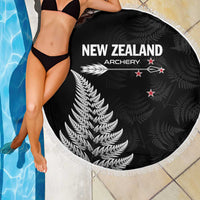 New Zealand 2025 Archery Beach Blanket Aotearoa Silver Arrows Black LT01 - Polynesian Pride
