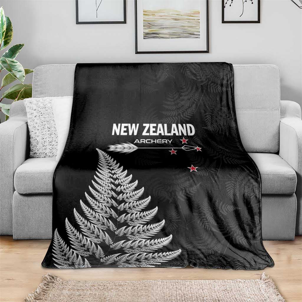 New Zealand 2025 Archery Blanket Aotearoa Silver Arrows Black LT01 - Polynesian Pride