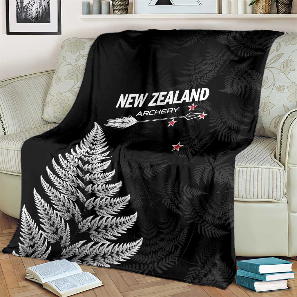 New Zealand 2025 Archery Blanket Aotearoa Silver Arrows Black LT01 - Polynesian Pride