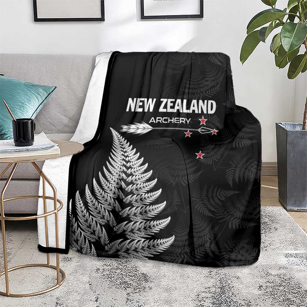 New Zealand 2025 Archery Blanket Aotearoa Silver Arrows Black LT01 - Polynesian Pride