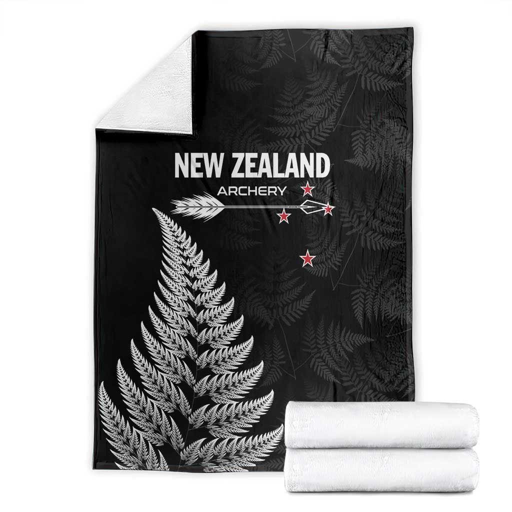 New Zealand 2025 Archery Blanket Aotearoa Silver Arrows Black LT01 - Polynesian Pride