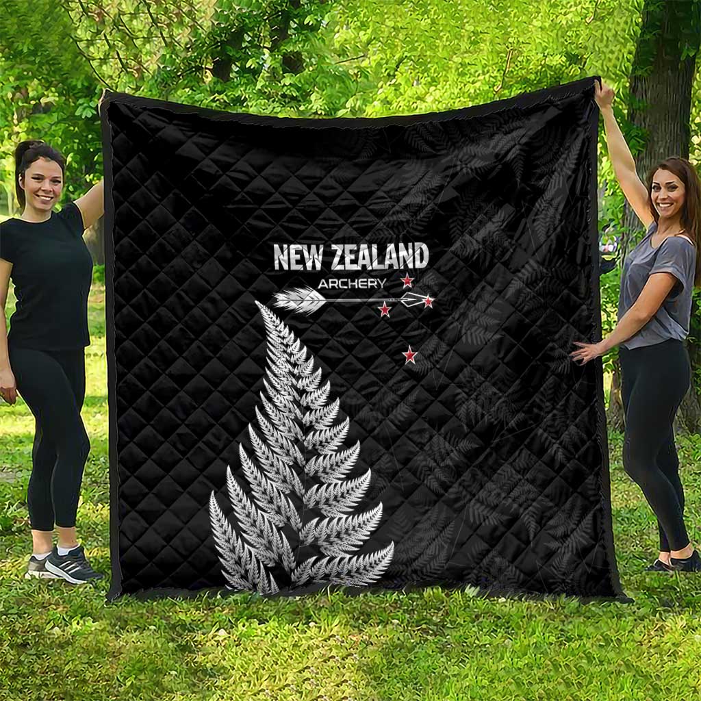 New Zealand 2025 Archery Quilt Aotearoa Silver Arrows Black LT01 - Polynesian Pride