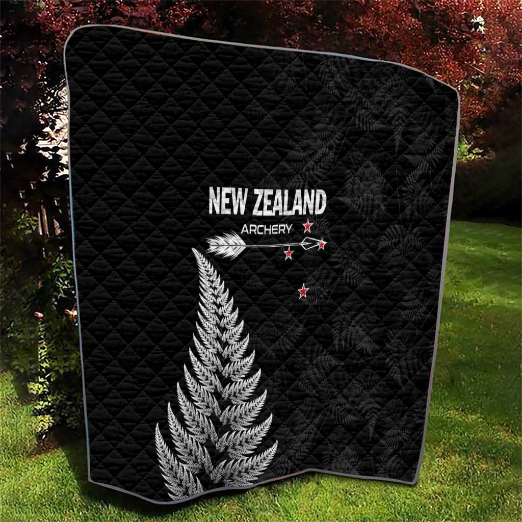 New Zealand 2025 Archery Quilt Aotearoa Silver Arrows Black LT01 - Polynesian Pride