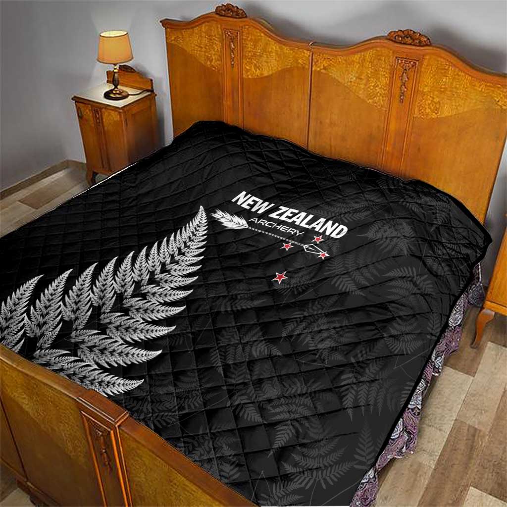 New Zealand 2025 Archery Quilt Aotearoa Silver Arrows Black LT01 - Polynesian Pride