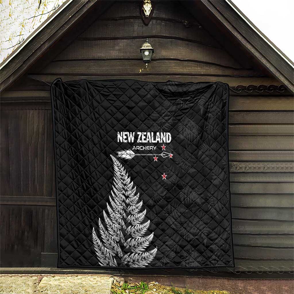 New Zealand 2025 Archery Quilt Aotearoa Silver Arrows Black LT01 - Polynesian Pride