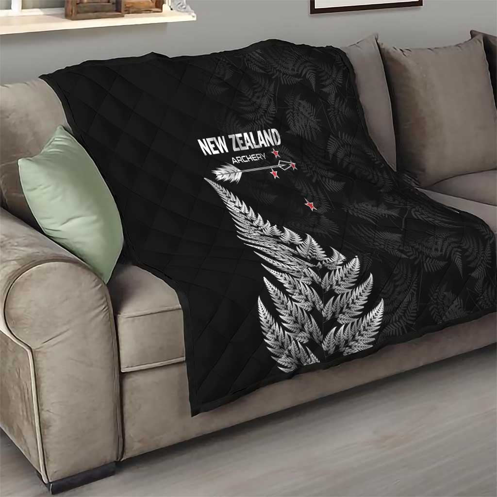 New Zealand 2025 Archery Quilt Aotearoa Silver Arrows Black LT01 - Polynesian Pride