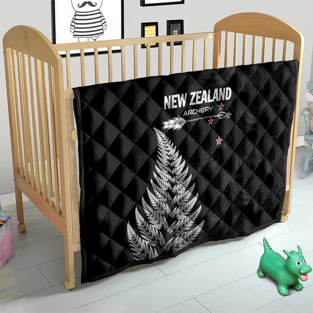 New Zealand 2025 Archery Quilt Aotearoa Silver Arrows Black LT01 - Polynesian Pride