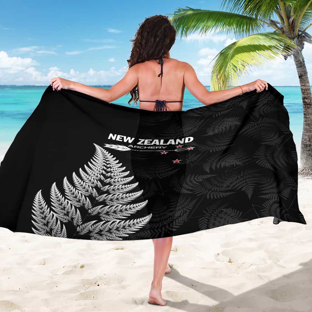 New Zealand 2025 Archery Sarong Aotearoa Silver Arrows Black LT01 - Polynesian Pride